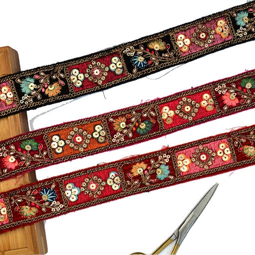 Fancy Sequence Lace in Velvet Fabric