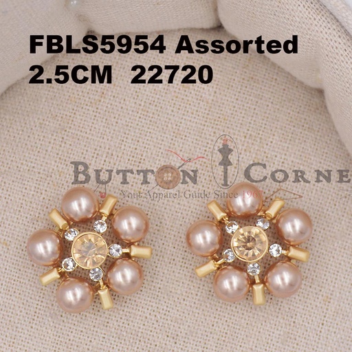 Pearls With Rhinestones Fancy Button