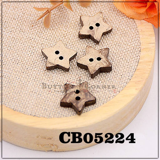 [CB05224 BEIGE] Star Shape 2 Hole Coconut Button