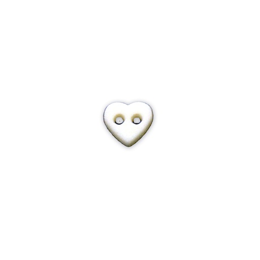 [PB256 CREAM] Heart Shape 2 Hole Plastic Button