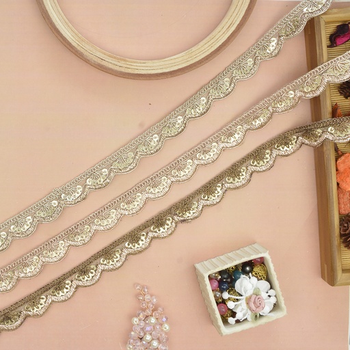 Fancy Metallic Yarn Sequence Lace