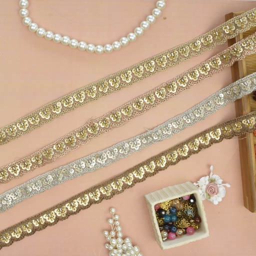 Fancy Glass Beads Sequence Lace