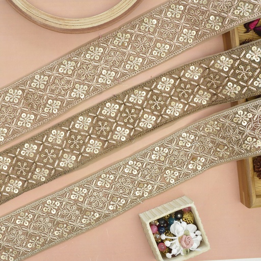 Fancy Metallic Yarn Sequence Lace