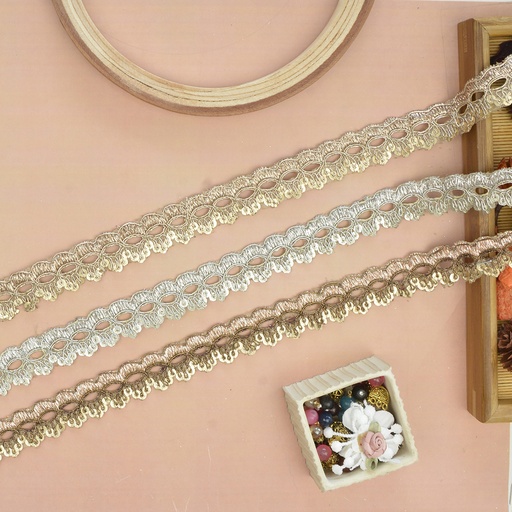 Fancy Metallic Yarn Sequence Lace