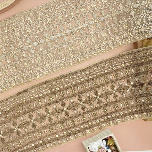Fancy Metallic Yarn Sequence Lace