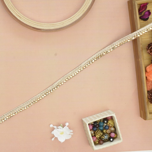Fancy Metallic Yarn Crystal Lace