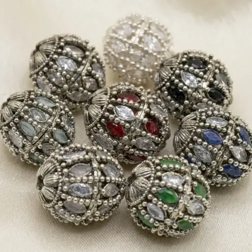 Antique Base Fancy Kundan Ball