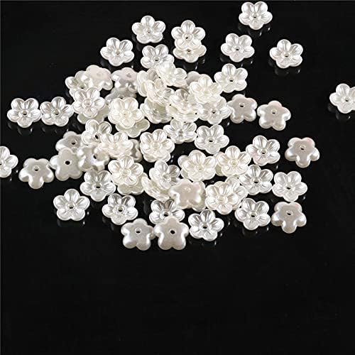[B358 PEARLY WHITE] ABS Imitation Pearl Beaded Flower