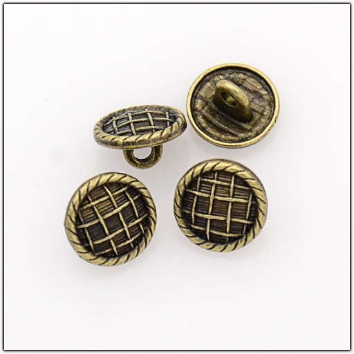 [MBT480 ANTIQUE GOLD] Checks Design Surface Shirt Button