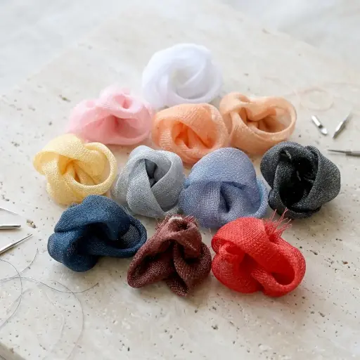 Rose Flower In Organza Fabric