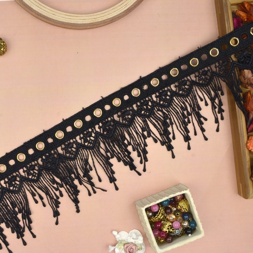 [SHTL159 BLACK] Shuttle Hanging Lace With Eyelet