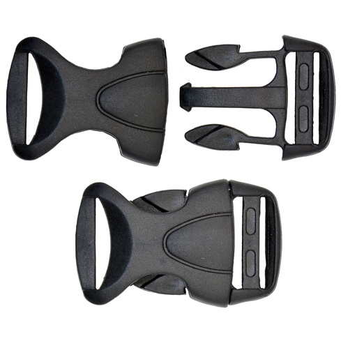 [PBKL20 BLACK] Rectangular Side Release Bag Buckle