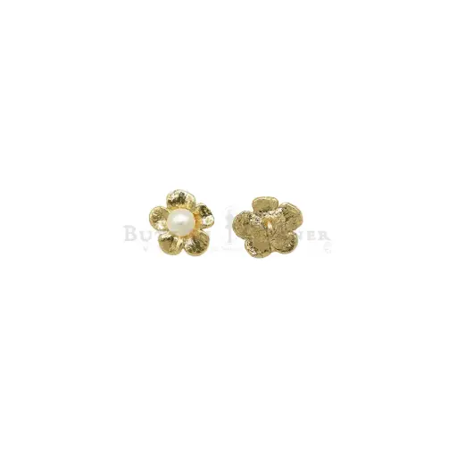 [FA411 GOLD] Floral Design With Pearl Metal Button