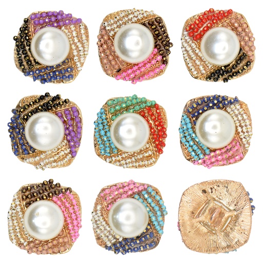 Round Shape Pearls Fancy Button