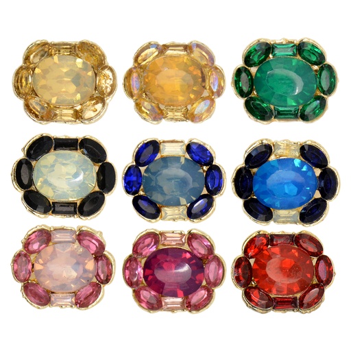 Oval Shape Crystal Fancy Button