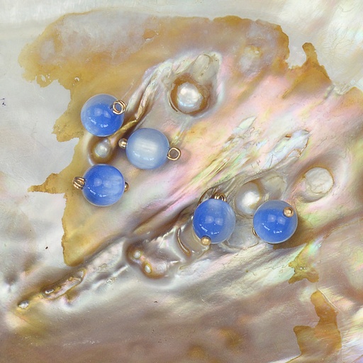 [FB392 BLUE] Oval Shape Marble Design Button