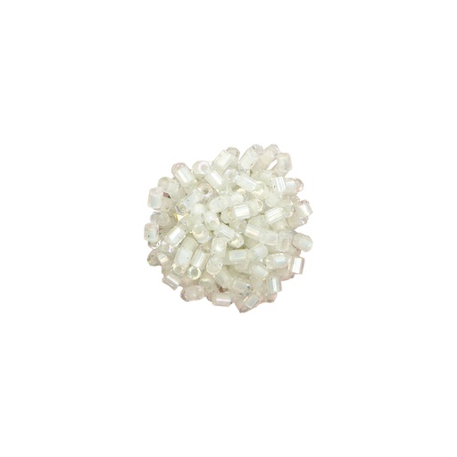 [FA697 CRYSTAL WHT] Elegant Shimmering White Glass Bead Cluster Button for Festive Outfits