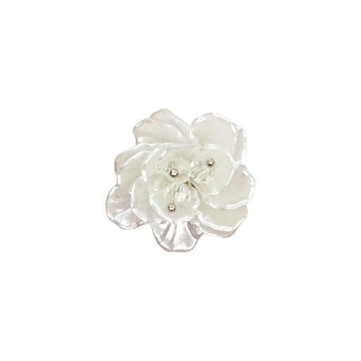 [FA698 WHITE] Rhinestone Appliqué Crystal Flower
