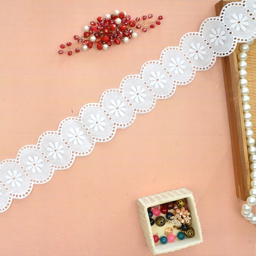 [CL15 WHITE] Double Side Border Cotton Lace