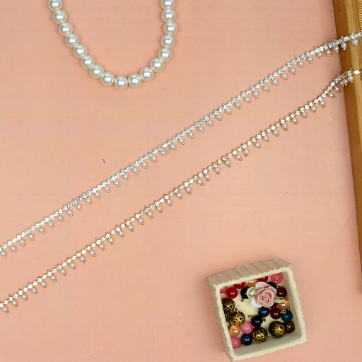 Rhinestone With Pearl Metal Hanging Lace