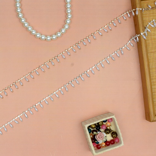 Rhinestone Drop Pearl Metal Hanging Lace