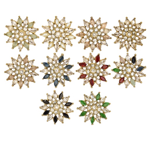 Gold Base Fancy Kundan Button