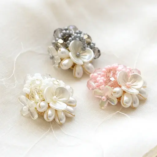 Handcrafted Pearl Crystal Flower