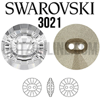 Snooth Shape Swarovski Button 3021