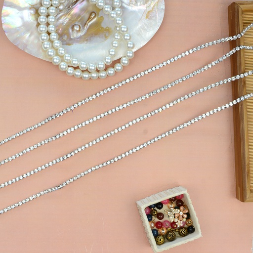 [52001/SS20 CRYSTAL WHT] Swarovski Rhinestone Trimming In Metal Cup