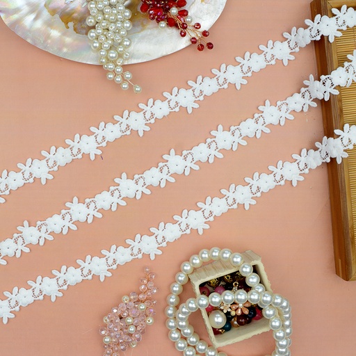 [AF819500/A2009 WHT] Flower Design Shuttle Lace