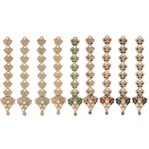 Gold Base Fancy Kundan Button Patti