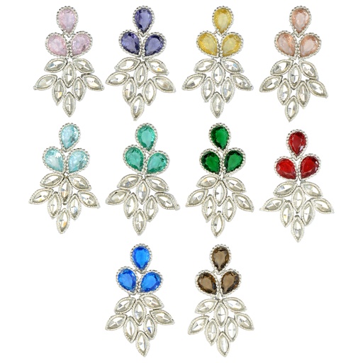 Silver Base Fancy Kundan Button