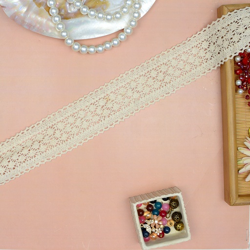 [CRL380 BEIGE] Double Side Border Crochet Lace