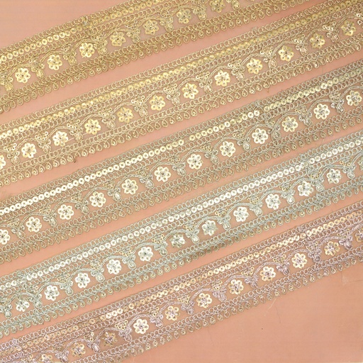 Fancy Metallic Yarn Sequence Lace