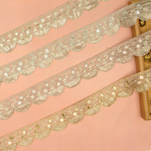 Fancy Metallic Yarn Sequence Lace