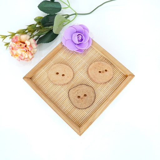 [WB11255 LIGHT BROWN] Wood Tree Branch 2 Hole Wood Button
