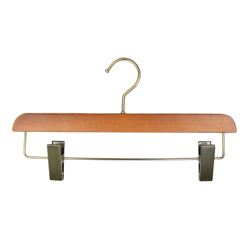 [D35 35cm BEECH] Wooden Bottom Adjustable Metal Clip Hanger