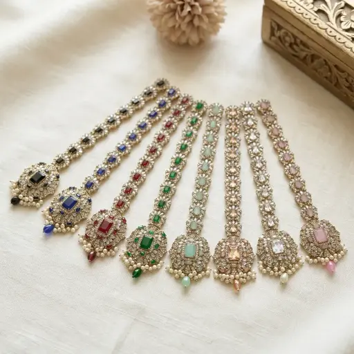 Fancy Kundan Button Patti