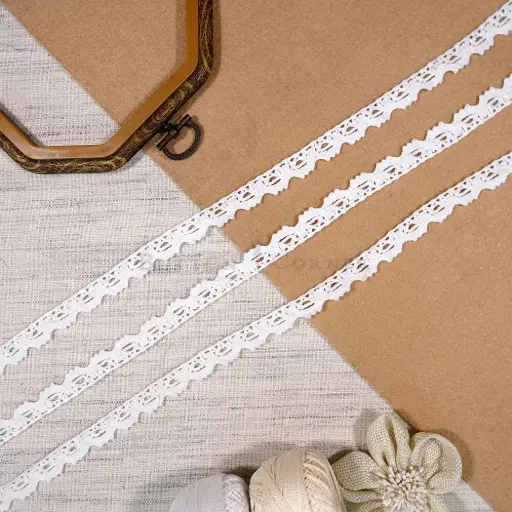[CRL167 WHITE] One Side Border Crochet Lace