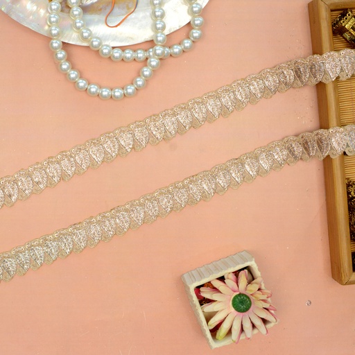 [FANL1205 ROSE GOLD] Fancy Metallic Yarn Sequence Lace