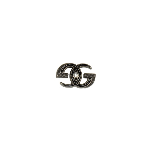 [G3102 BLACK] Double G With Stone Lapel Pin