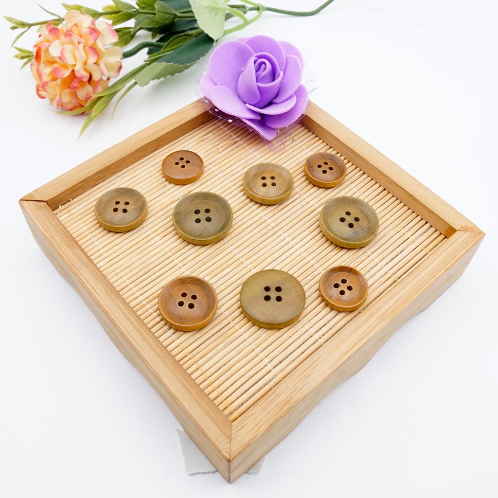 Wooden Suiting Button Curve Border