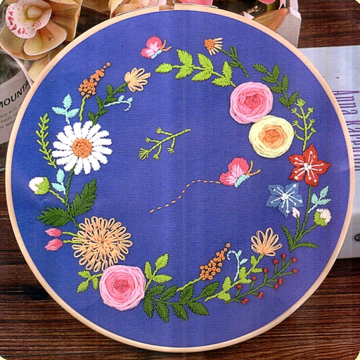 [N1117 MULTI] Flowers Garland Embroidery Kit