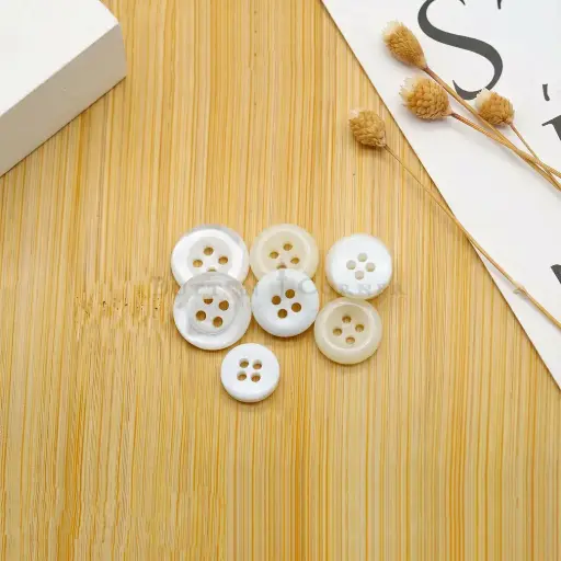 Sleek Smooth Surface Border 4-hole Shirt Button