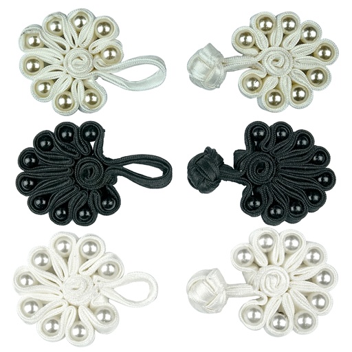 Frog Fastener With Pearl Knot Button