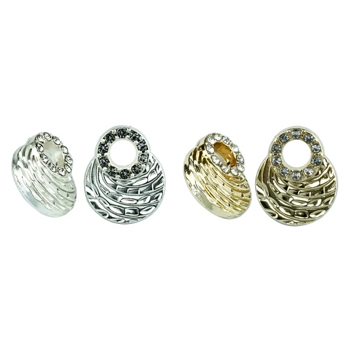 Side Hole With Stones Metal Button