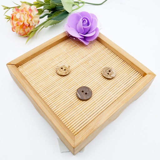 [CB07324 LGT & DRK BRN] Vintage Design 2 Hole Coconut Button