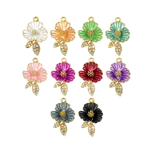 Flower With Leaf Hanging Button