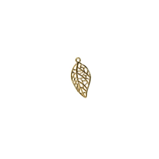 [8751 GOLD] Openwork Design Leaf Shape Charm Pendant