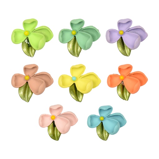 Matt Finish Flower With Leaf Fancy Button